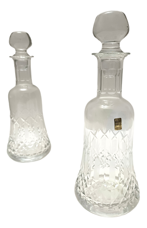 Transparent Crystal Decanter Bottles by Bleikristall, Germany, 1970s, Set of 2