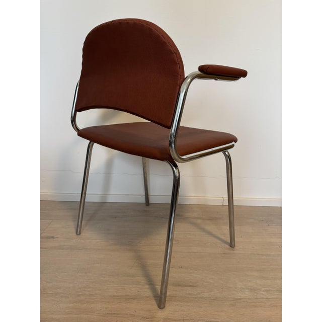 Maroon Vintage Terracotta Desk Chair from Kovona, Former Czechoslovakia, 1980s For Sale - Image 8 of 11