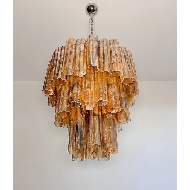 Large Vintage Three-Tier Murano Glass Tube Chandelier, 1990s For Sale - Image 10 of 18