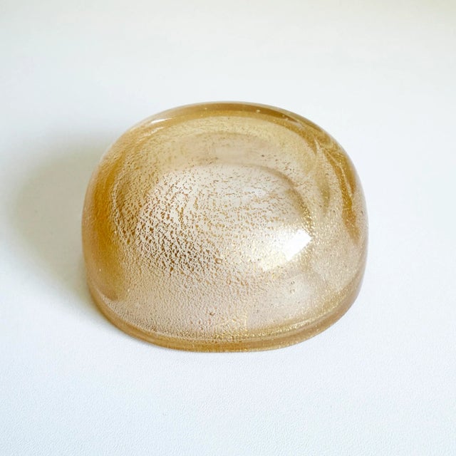 1970s Elsa Peretti Style Gold Fleck Murano Glass Bowl For Sale - Image 9 of 10