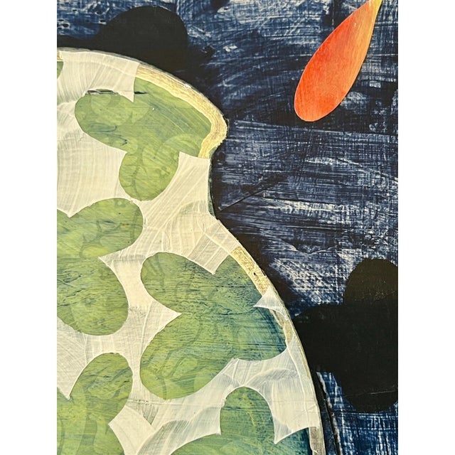 Mid-Century Modern Richard Hutter Original Painting Mixed Media Collage Ginger Jar Fine Art 16x12 For Sale - Image 3 of 8