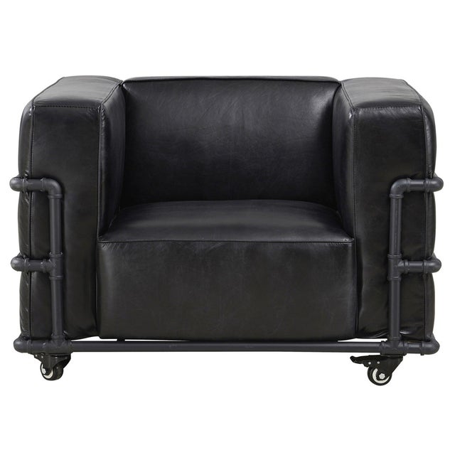" Oh Henry! We are excited to introduce this Industrial Modern leather living room seating collection. The scale is...