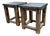 Restoration Hardware Rh Reclaimed Wood & Aged Zinc Strap Side Tables – Rustic Industrial Farmhouse Accent Tables For Sale