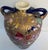 Ceramic Antique Japanese Satsuma Style Moriage Cobalt Blue Floral Double Handle Vase For Sale - Image 7 of 9