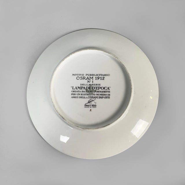 1970s Vintage Italian Osram Decorative Plate by Fornasetti, 1970s For Sale - Image 5 of 15