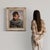 Early 20th-century Italian painting. Oil on canvas artwork depicting a portrait of a woman with an earring, in the...
