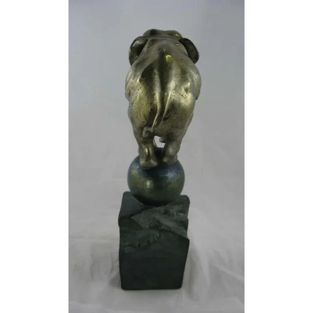 1930 Art Deco Silver Plated Bronze Dancing Elephant For Sale - Image 4 of 5