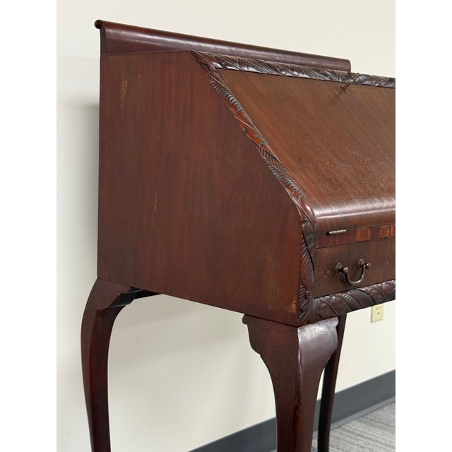 1930s Antique Mahogany Secretary Desk For Sale - Image 5 of 9
