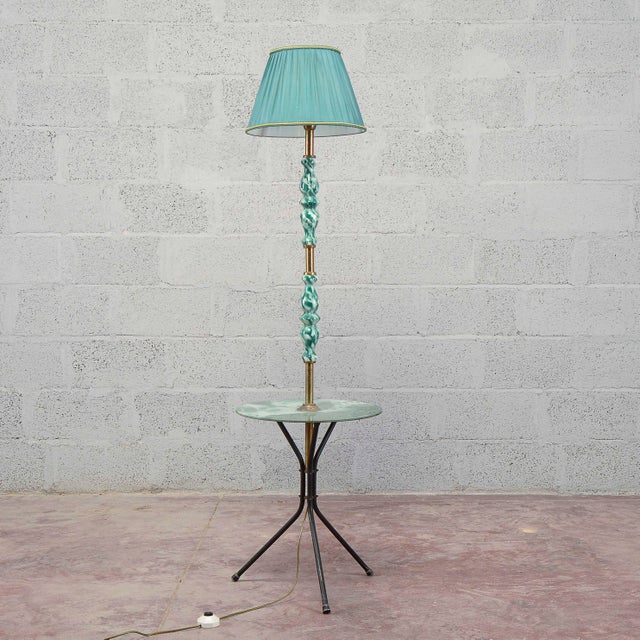 Ceramic and Glass Floor Lamp, 1950s For Sale - Image 10 of 18