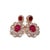 2020s Bochic “Orient” Retro Ruby & White Topaz Earrings Set In 18K Gold & Silver, 2 pieces For Sale - Image 5 of 9