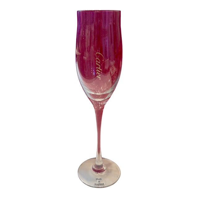 1990s Cartier Tulip Crystal Champagne Glass For Sale