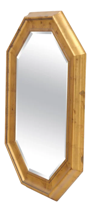 Decorative Octagon Gilt Frame Beveled Wall Mirror