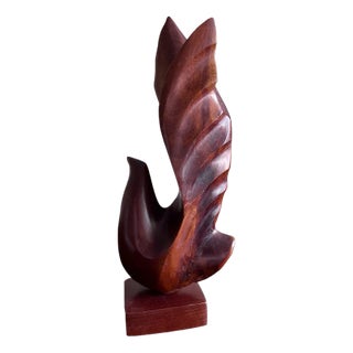 Scandinavian Wooden Bird Sculpture For Sale