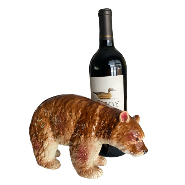 Cabin 1940's Nippon Yoko Boeki Porcelain American Bear Statue For Sale - Image 3 of 9