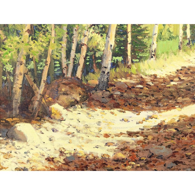 Jerry Greenberg "Mountain Road" Contemporary Realistic Colorado Aspen Tree Landscape Painting, 2019 For Sale - Image 9 of 10