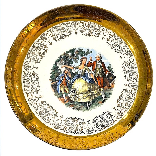 Mid 20th Century 22 Carat Crest-O-Gold Dinner Plates by Sabin - Set of 8 For Sale - Image 11 of 13