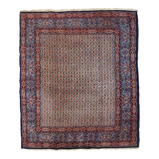 1970s Handmade Vintage Persian Nain Rug For Sale