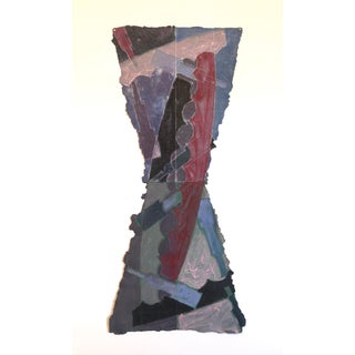 Sandy Kinnee, Abstract Modernist Colorful Mixed Media Monoprint Screen-print Handmade Paper, c.1980's For Sale