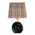 Giorgio Black Glass Mini Lamp, Natural Brass with Plaid Wave Pleat Shade For Sale - Image 4 of 4