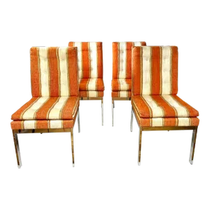 1970s Design Institute of America Chrome Parsons Chairs - Set of 4