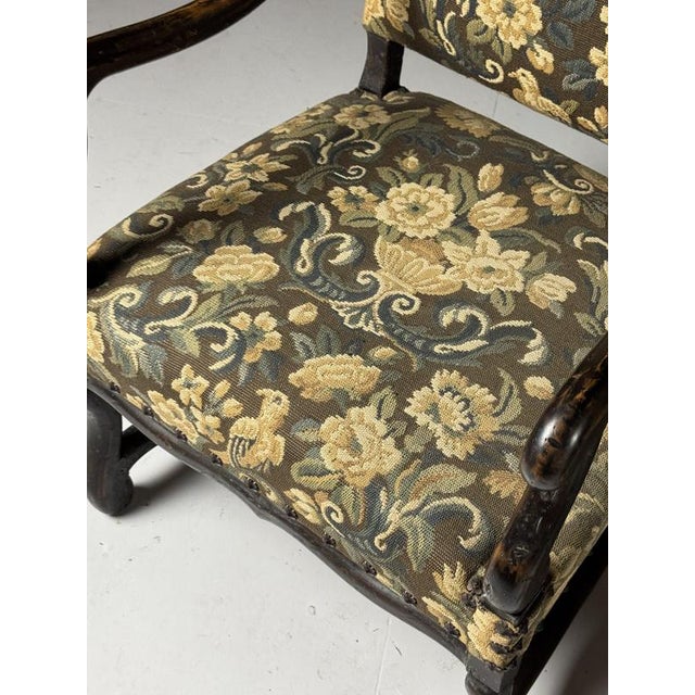 Set of 2 Os de Mouton chairs. Originally from France. Circa 1900. Very large Os de Mouton armchairs. Upholstery in the...
