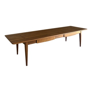 Mid Century Walnut Surfboard Coffee Table by Conant Ball For Sale