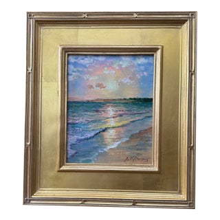 "Sunrise" by Matt Thomas, Oil Painting on Canvas With Gold Panel Frame For Sale