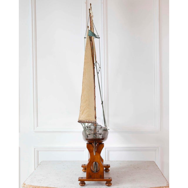 Gaff Rigged Cutter Wooden Pond Yacht Circa 1920 For Sale In Atlanta - Image 6 of 9