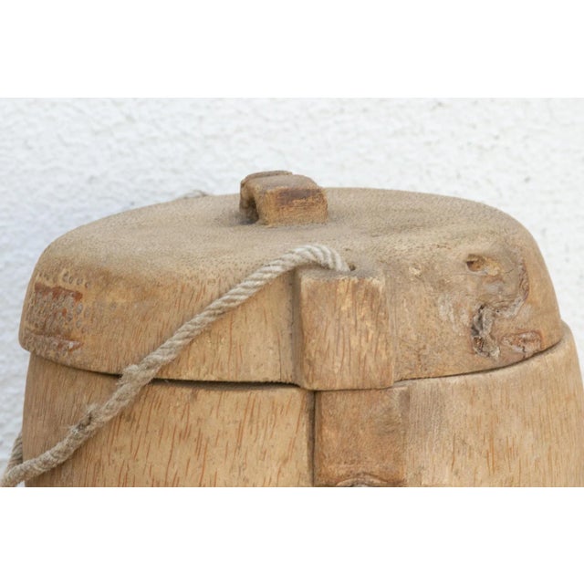 Tan Large Antique Wooden Grain Container For Sale - Image 8 of 9