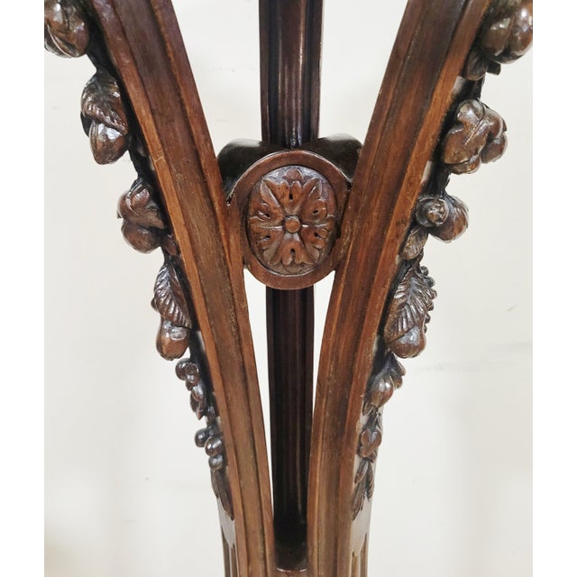 Antique American Federal Style Carved Wood Fern Stand Pedestal For Sale - Image 11 of 17