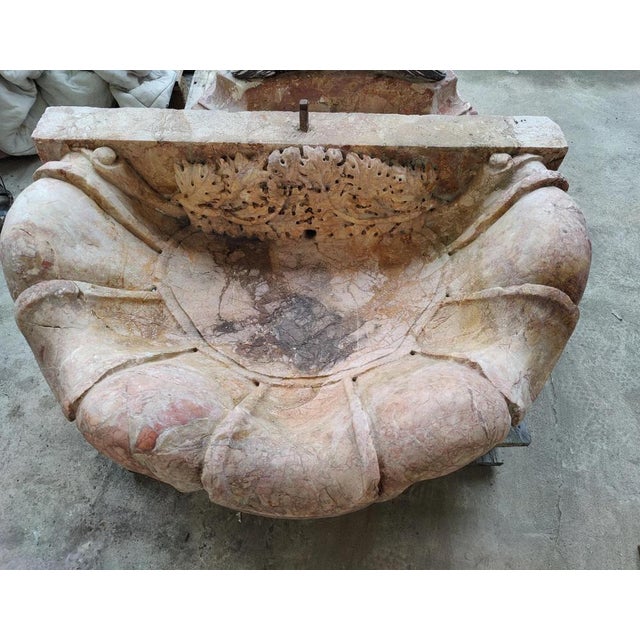 Wall Fountain in Breccia Pernice and Giallo Siena Marble, 19th Century For Sale - Image 9 of 12