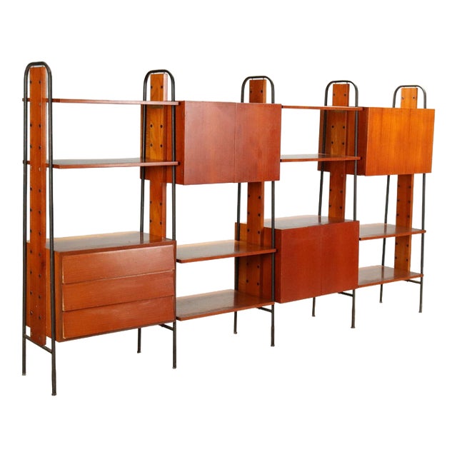 Mid-Century Teak Veneer Bookshelf, 1960s For Sale