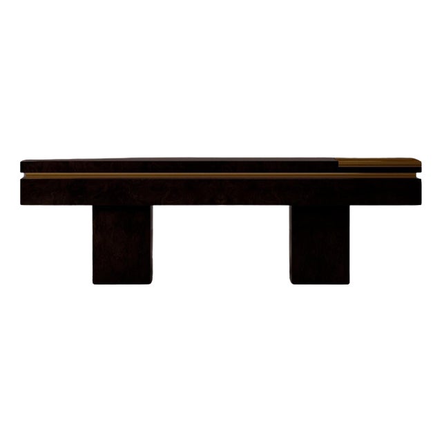Okumé Plywood Isola Console Table by Dainelli Studio Atelier For Sale