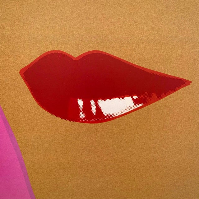 Andy Warhol Andy Warhol Foundation Vintage Lithograph Print Framed Pop Art Poster " 1 Page From Lips Book " 1975 For Sale - Image 4 of 12