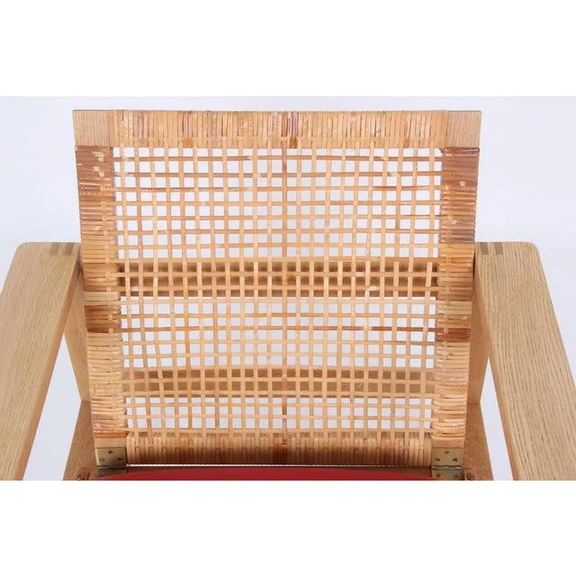 Model 2256 Armchair in Oak and with Red Cowhide by Børge Mogensen for for Fredericia For Sale - Image 6 of 10