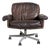 Mid-Century Modern Swivel Lounge Chair in Brown Leather, 1960s For Sale