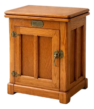 Vintage White Cap Swivel-Top Oak Nightstand – Aged Brass Hardware – 22” W