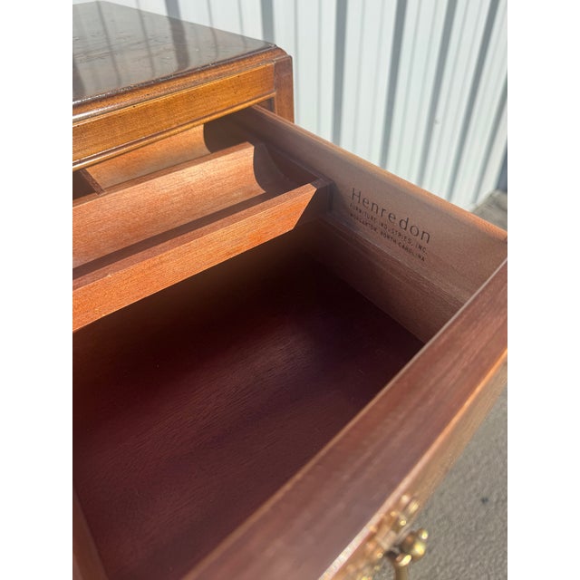 Brown Henredon Georgian Bow-Front Mahogany Highboy Chest For Sale - Image 8 of 9