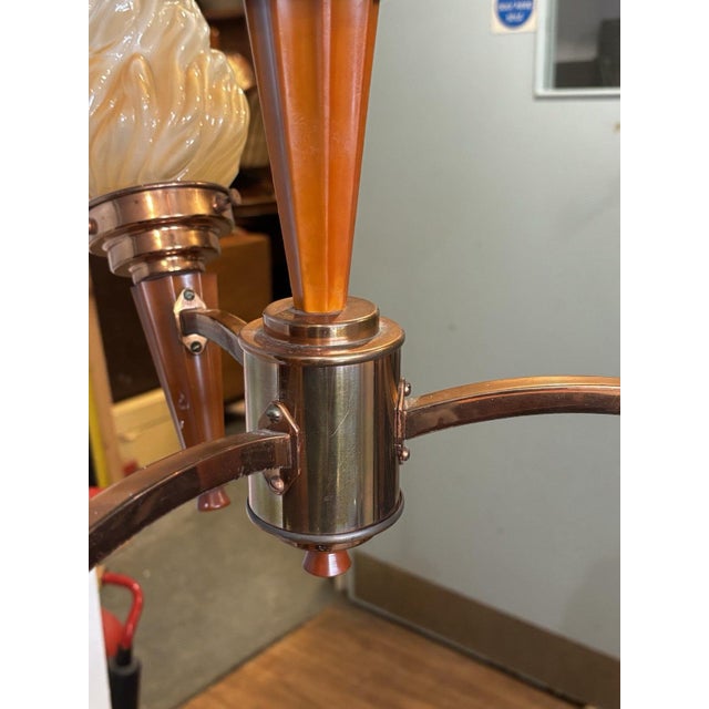 Art Deco Torch Chandelier For Sale - Image 11 of 12
