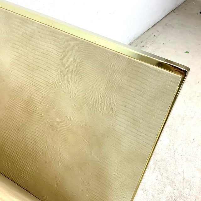 Vintage Hollywood Regency Brass & Glass Magazine Rack Side Table For Sale - Image 17 of 18