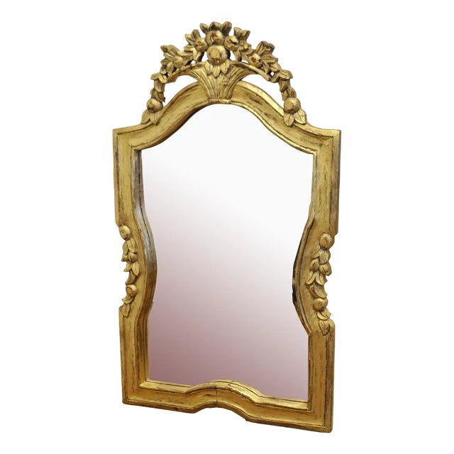 Dramatic Gilt-Wood French Wall Mirror For Sale