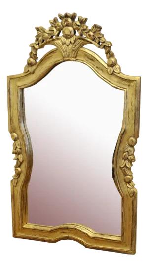Dramatic Gilt-Wood French Wall Mirror