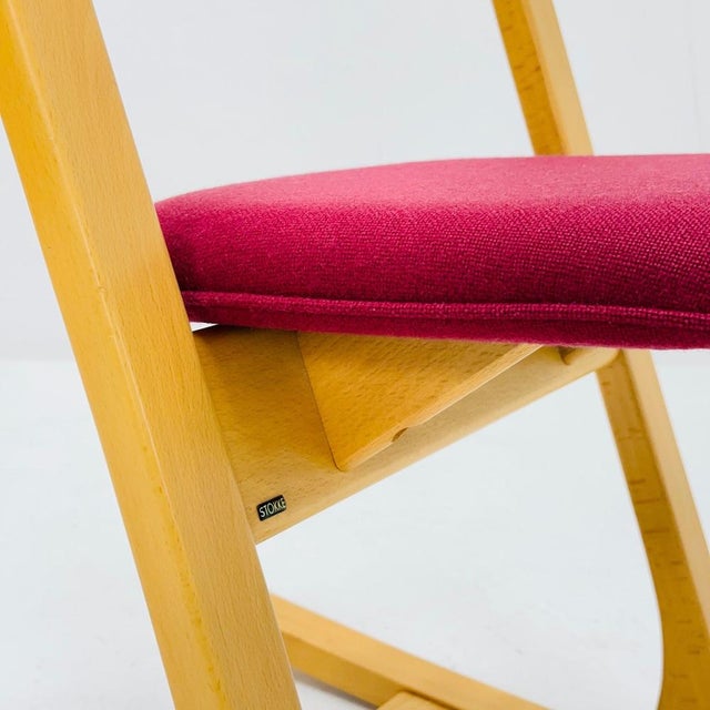 Wood Vintage Teak Pendulum Balance Chair by Peter Opsvik for Stokke, Norway, 1980s For Sale - Image 7 of 11