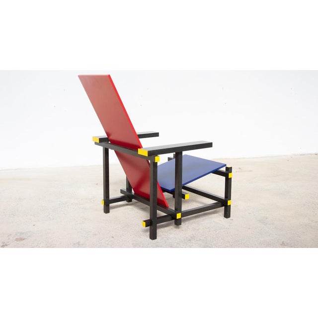 Black Red and Blue Chair by Gerrit Rietveld for Cassina, 1890s For Sale - Image 8 of 10