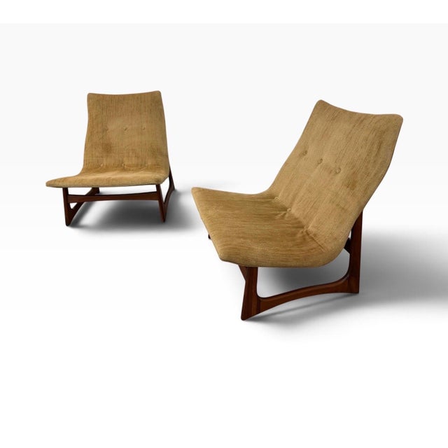 Mid-Century Modern Mid-Century Modern Adrian Pearsall Oversized Slipper Chairs - Set of 2 For Sale - Image 3 of 7