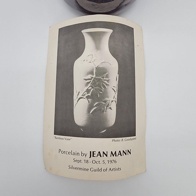 Vintage Jean Mann Signed Art Pottery Vase For Sale In Las Vegas - Image 6 of 10