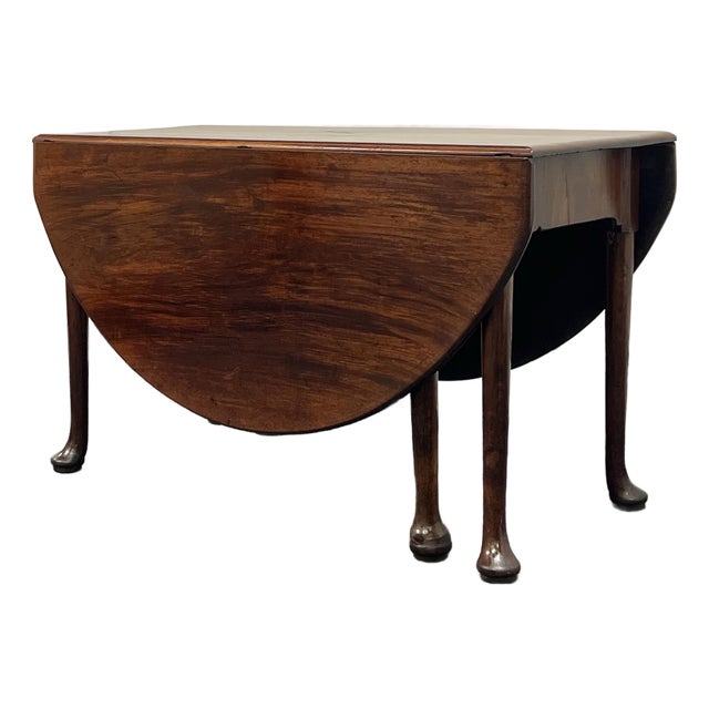 Antique 18th Century Mahogany Queen Anne Drop Leaf Dining Table Circa 1760 For Sale