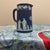 Vintage Wedgwood Cobalt Blue Dipped Jasperware Small Pitcher Jug — Classical Figures & Grapevine Relief For Sale - Image 4 of 7