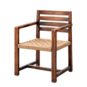 Vintage Modernist Armchair with Hand-Woven Seat