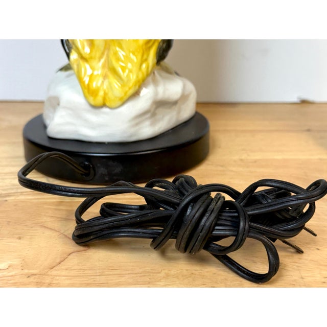 Pair of Mid-Century Italian Spectacled Owl Pottery Lamps, 1960s For Sale - Image 10 of 18